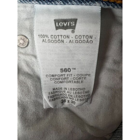 Levis 560 Mens Comfort Fit Tapered Jeans Size 36x30 (ACTUAL 34x28.5) USA Classic - Picture 13 of 16